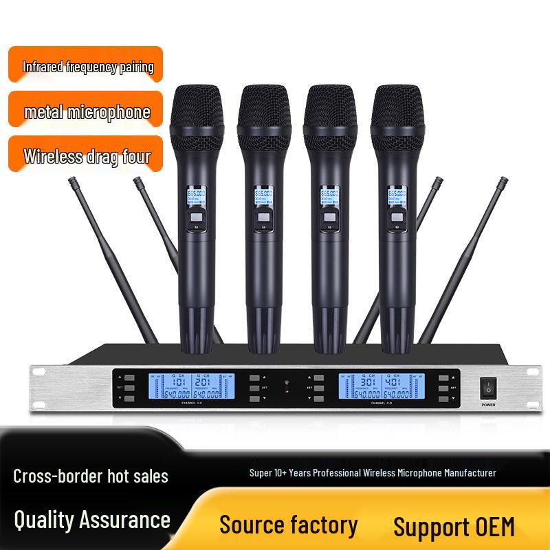 

UHF Wireless Handheld Dynamic Microphone Set: Infrared Frequency for KTV and Stage Performance