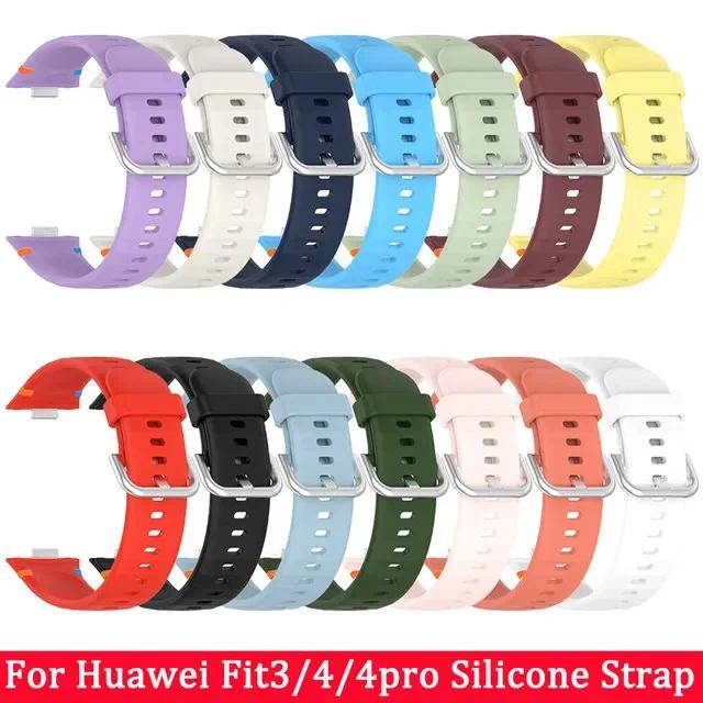 Original Silicone Strap For Huawei Watch Fit 4 Fit 4pro Smartwatch Sport Bracelet Replacement Wristband For Huawei Fit 3