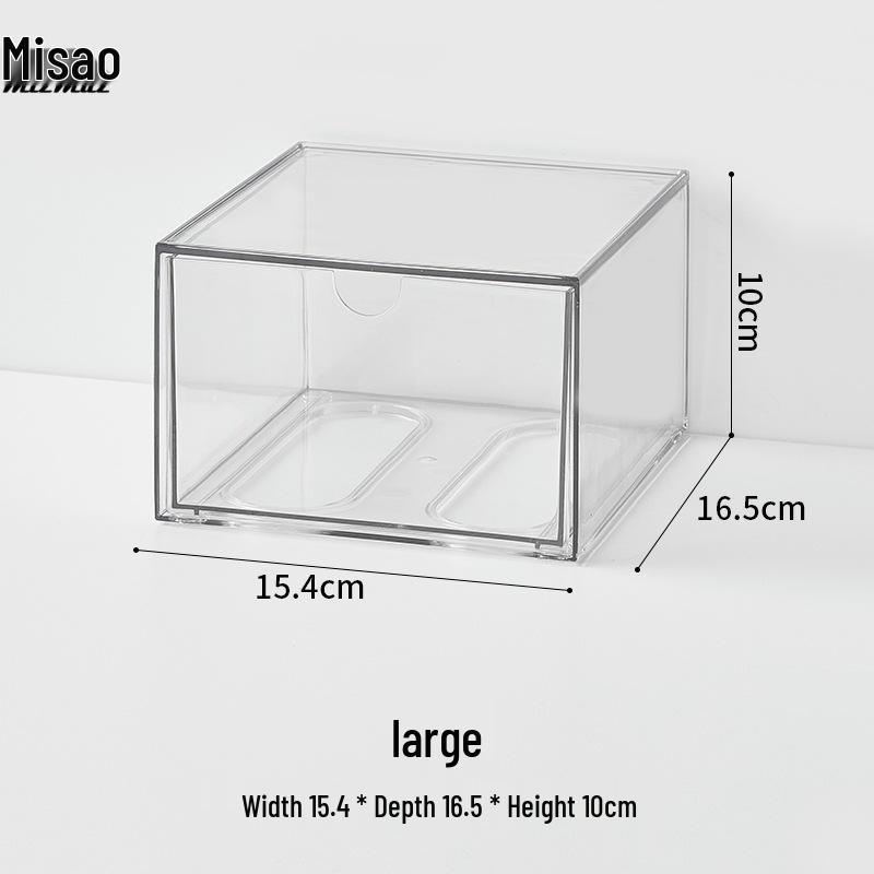 Transparenter Acryl-Schreibtisch-Schubladenorganizer - Staubdichte Schreibwaren-Aufbewahrungsbox mit freien Kombinationsmöglichkeiten