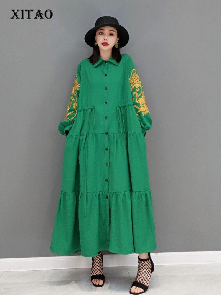 

Модное платье-рубашка XITAO WMD4654