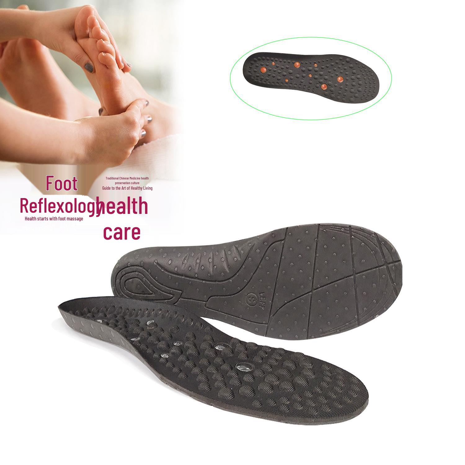 

Breathable Magnetic Therapy Insoles for Shock Absorption & Massage - Cuttable & Unisex S 35-39