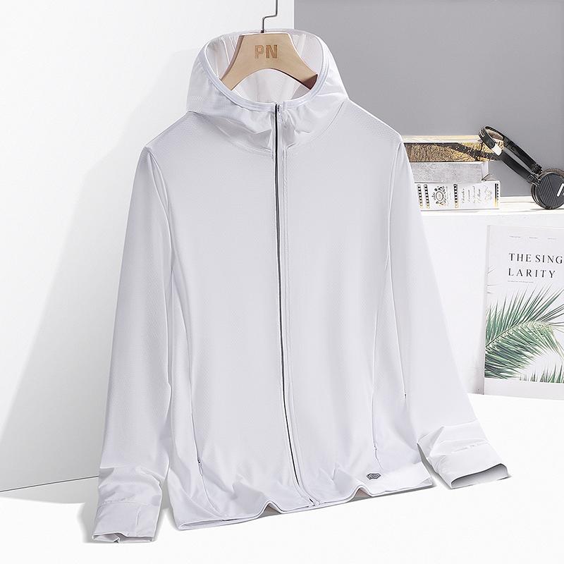 Men's & Women's Summer Running Jacket - Lightweight Sun Protective Coat, Hooded Sports Windbreaker, Breathable Quick-Dry Fitn