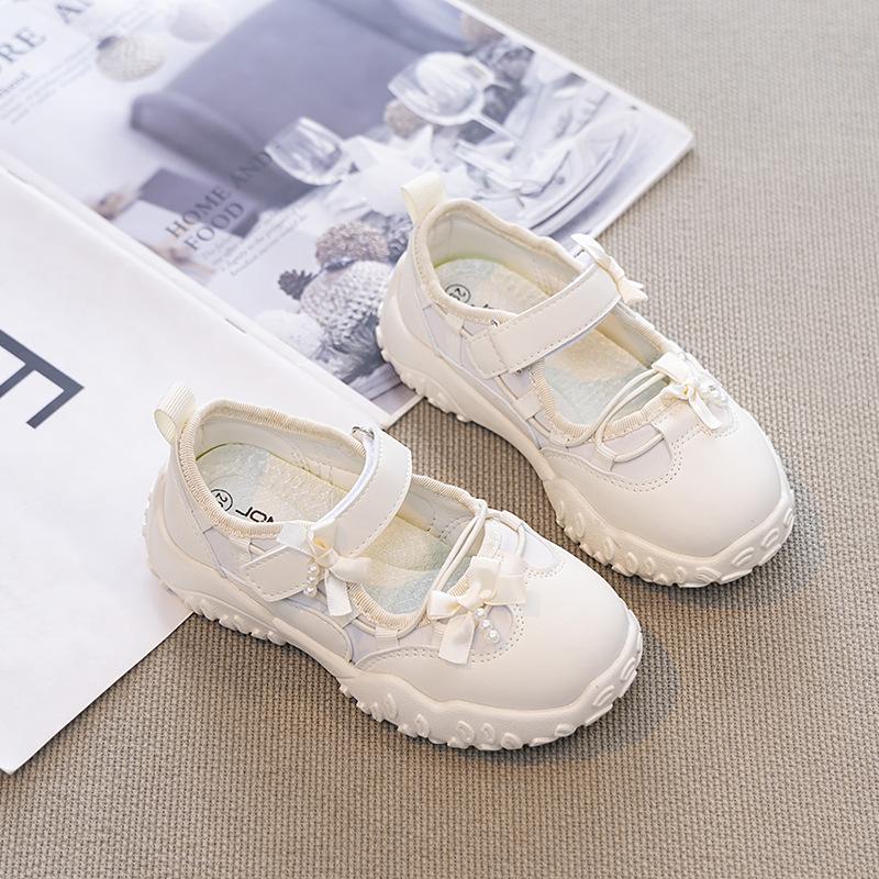 

Детские спортивные сандалии в корейском стиле, туфли принцессы для девочек, с лентой и бантом, милые, 2025 новинка, детские кроссовки, нескользящая мягкая подошва, модные 26 бежевый