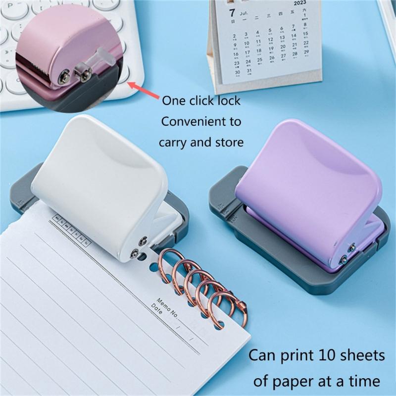 6 Hole Puncher Slip Resistant Handle 6 Hole Punch Effortless Punching 10 Sheets Capacity for Binders Loose Leaf Notebook