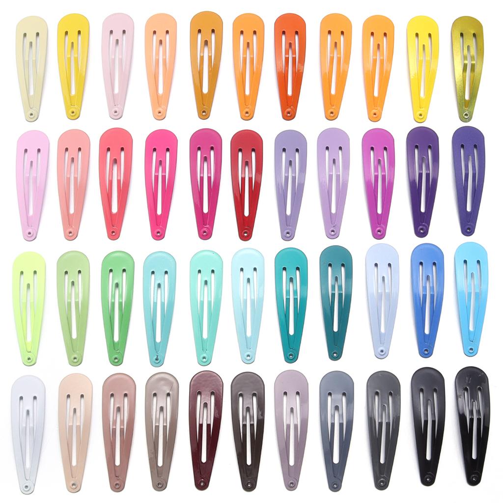 50Pcs Solid Colors BB Hairclips Girls Y2K Cute Small Barrettes Women Simple Metal Snap Clip Headdress Children Hair Accessories