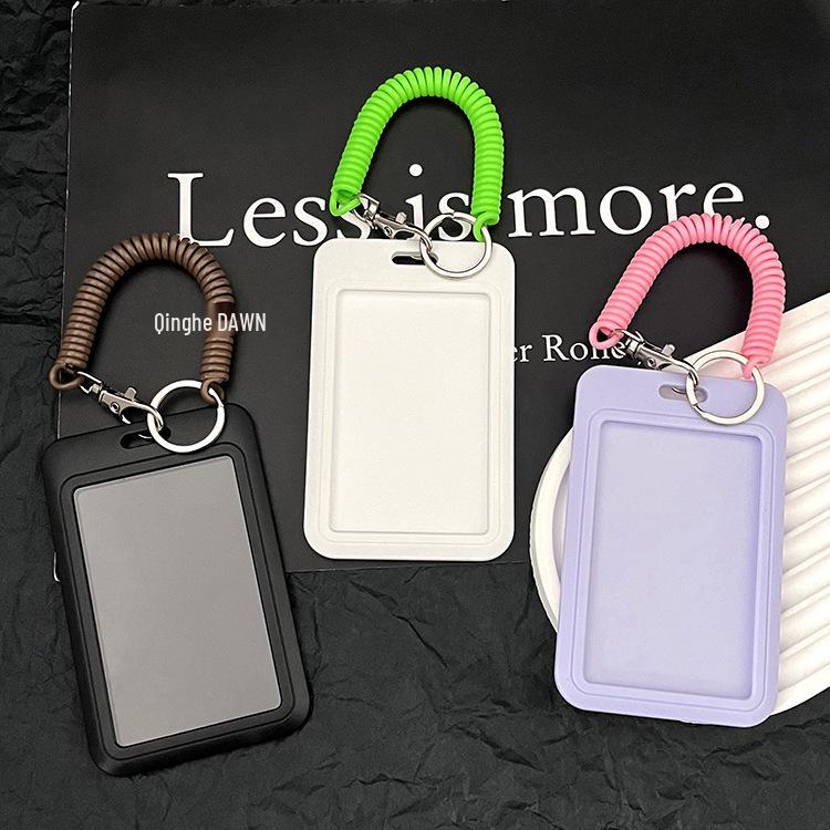In-Style Minimalist Keychain Card Holder - Fits ID, Bus, Campus, Access, Employee Cards with Transparent Design