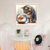 Cat Full 11CT DIY Stamped Needlework Embroidery Kit 40x40cm Printed Cross-Stitch Kits for Beginners Adults Home Decor