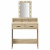 Makeup Table with Storage Brown 79 x 41 x 140 cm Engineered Wood