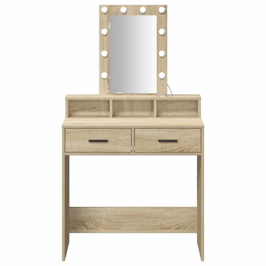 Makeup Table with Storage Brown 79 x 41 x 140 cm Engineered Wood