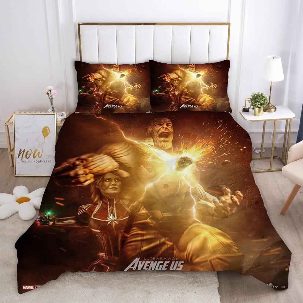 Marvel Comics Spider Man Anime Bedding Set Duvet CoverPolyester Suitable For Children And Adults 3-Piece Set