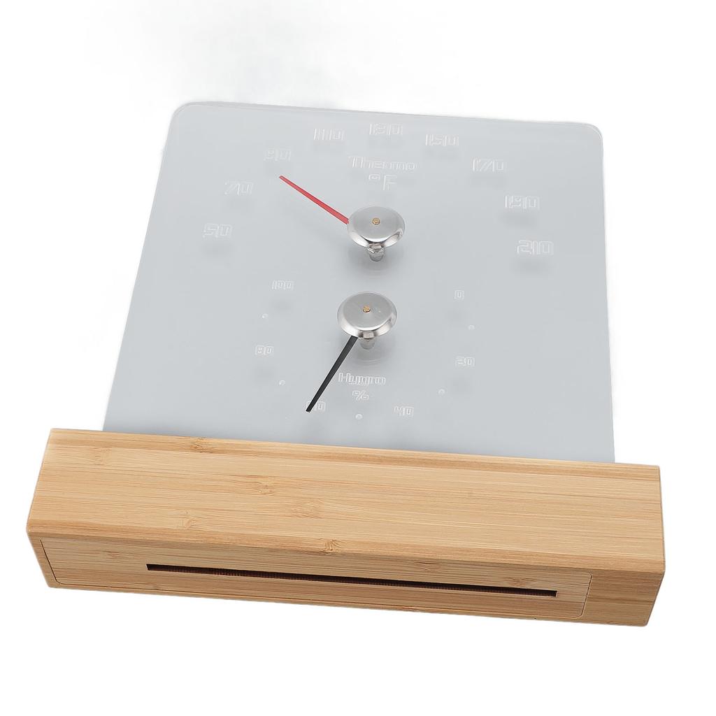 2 in 1 Sauna Thermometer Hygrometer with Wood Base Wall Mountable Freestanding Hygrothermograph for