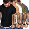 Men Solid Color Slim Fit O Neck Short Sleeve Muscle Tee Shirt Casual Tops Shirts