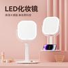 Height Adjustable Illuminated Makeup Mirror with Light and Magnification, Equipped with 2000mAh Rechargeable Light, Tray Base and Phone Holder