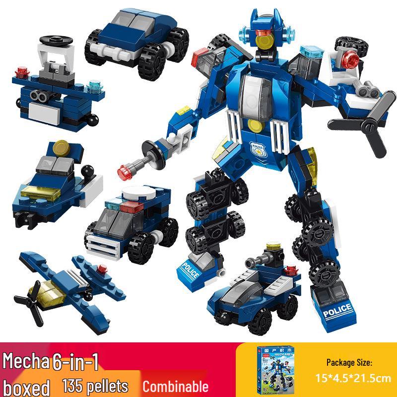 Lele Brothers Police Car Building Blocks: Children s Intelligence Toy Puzzle Gift