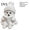 Unique Gift for Friends Cute Ghost Figurine, 3D Printed Reading Statue with Knit Beanie Creative Hat, Whimsical Halloween Christmas Desktop Ornament,