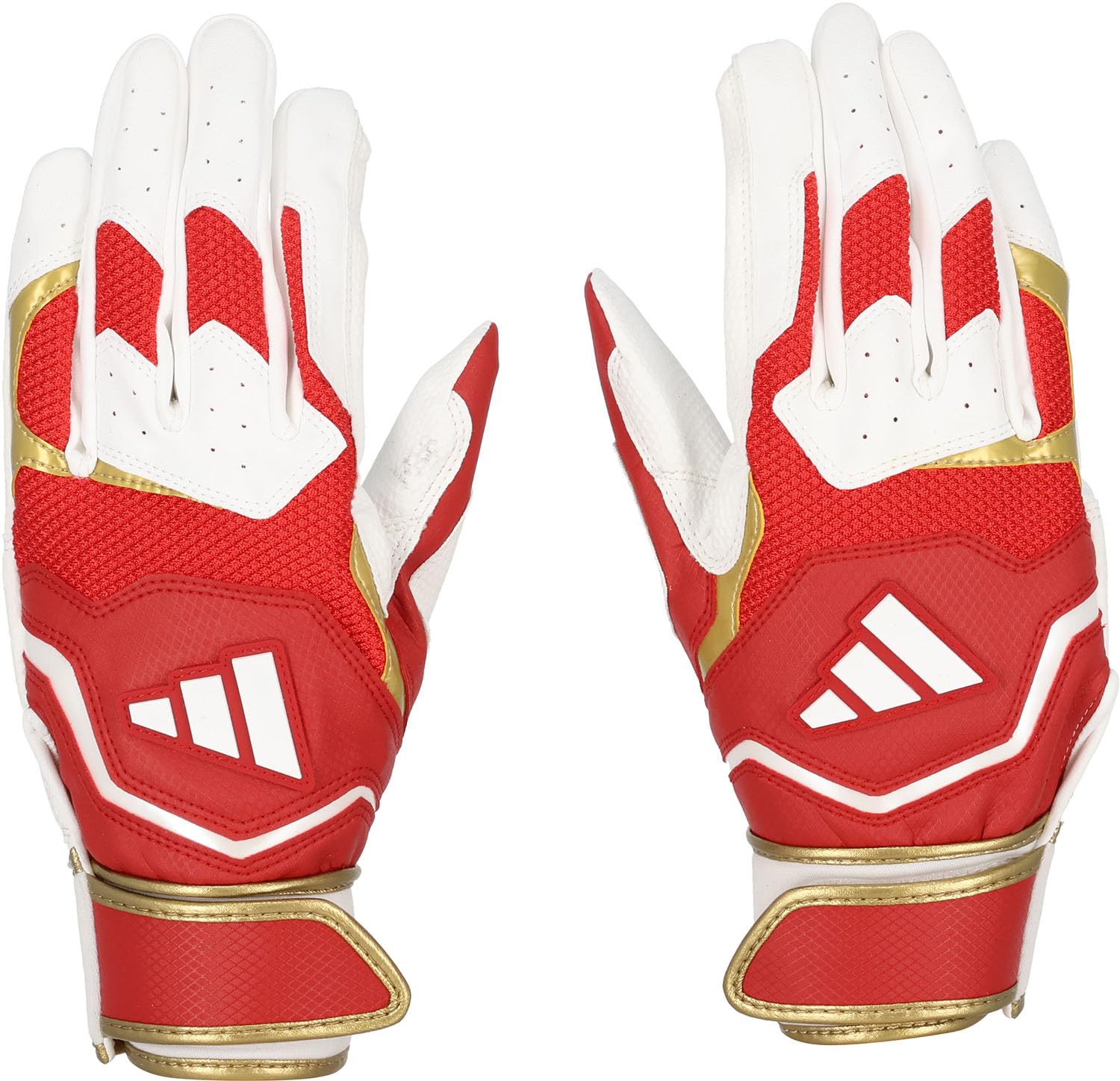 adidas Baseball Batting 51 White x Red Size LBG404 Gloves, Basic, (1164), O,