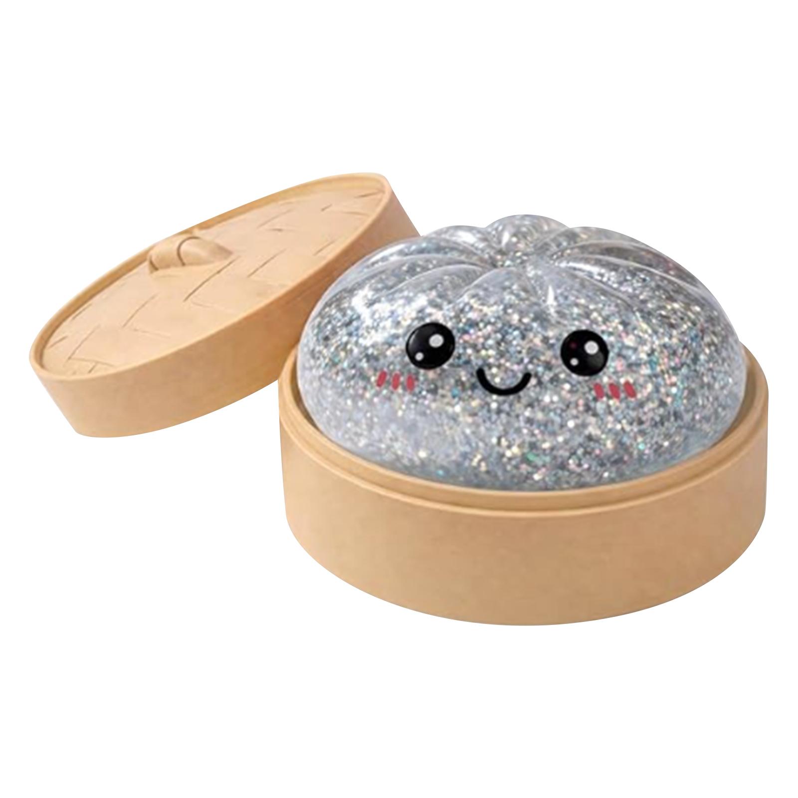 

Realistic Giant Steamed Bun, A Toy With A Steamer, A Slow- Dough Ball Designed For Stress Relief.Glitter Dumpling 10ml One Size срібний