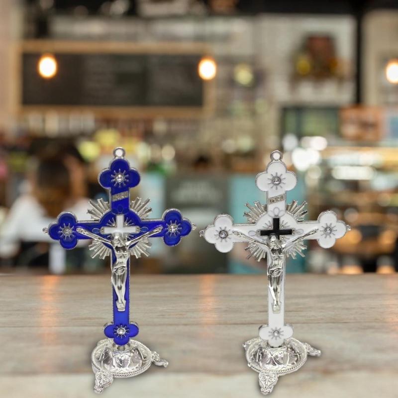 Religious Cross ChurchsHome Shelf Tabletop Ornament for Praying Room Decoration Tabletop Display Car Keychain Decoration