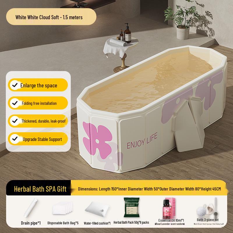 Foldable Full Body Bath Tub for Adults & Couples - Compact Household Bath Basin & Children's Sitz Bath