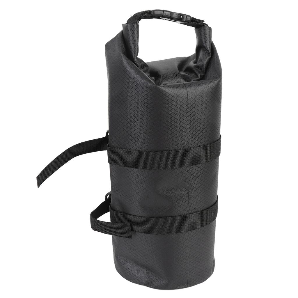 Bicycle Fork Bag Multipurpose Water Proof 5L Capacity Reflective Strips Bike Front Fork Bag with Fixed Holder for Road