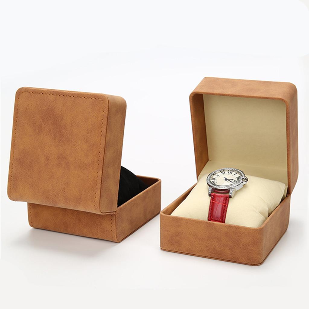 PU Leather Watch Box Luxury Flip Watches Storage Boxes Man Jewelry Organizer Packaging Case Portable Gift Watch Box (no Watch)