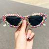 2026 Birthday Girl Sunglasses Cat Eye Frame Candy Sprinkle Embellished UV Blocking Party Sun Glasses Eyewear KJ220