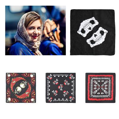 Bandane stampate con teschio novità, copricapo hip hop, fazzoletto, fasce unisex, fasce da polso, mascherina, fazzoletto