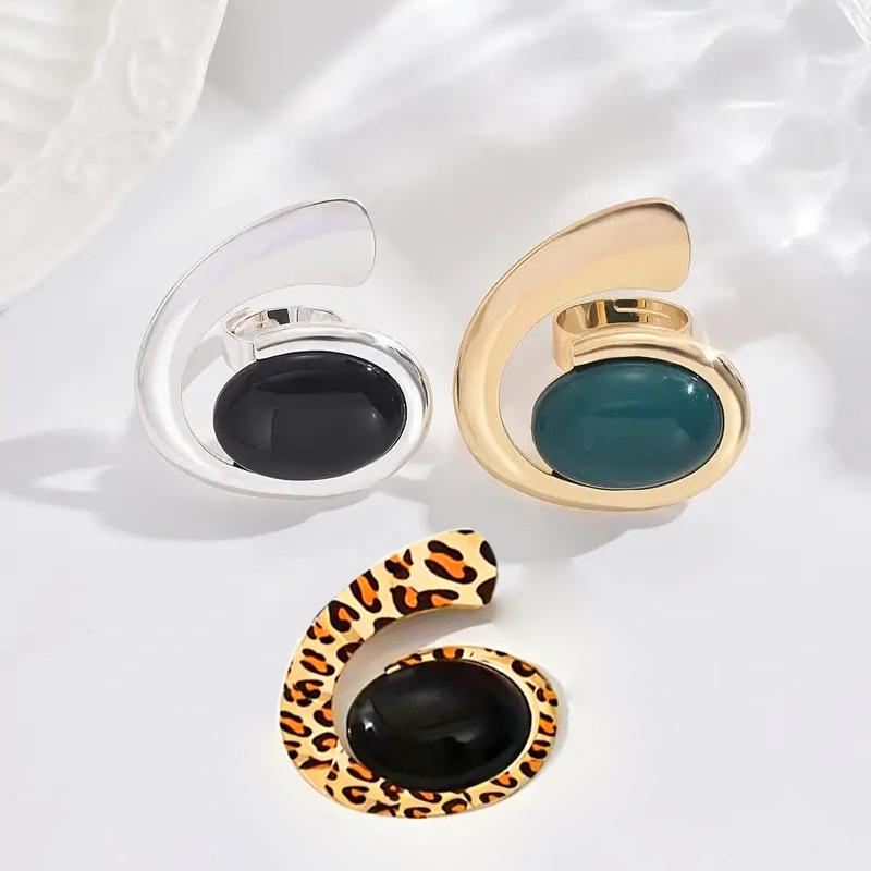 Übertriebener Öffnungsring, Personalisierter Punk-Stil Ring, Western-Stil Leopardenmuster Ring, Mode-Trend Geschenk