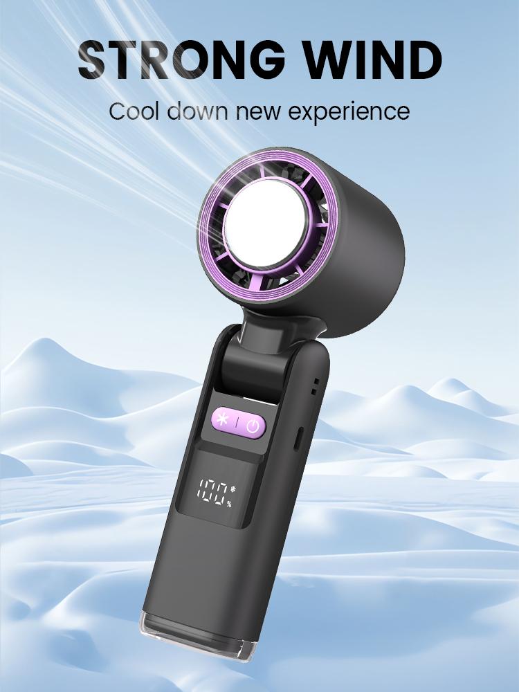 3600mAh Rechargeable Electric Handheld Fan 100 Speeds Adjustable Portable Outdoor Foldable Mini Air Cooling Turbo Fan