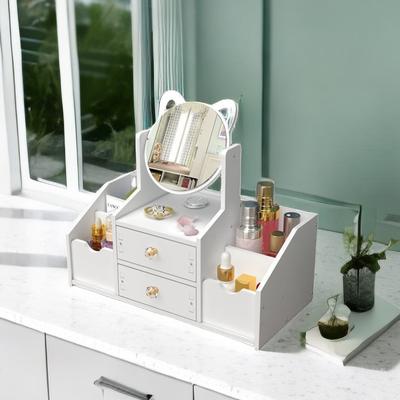 Makeup Organizers Cosmetic Storage Box Home Drawer Type with Makeup Mirror Jewelry Finishing Rack Net Red Skin Care Product Rack