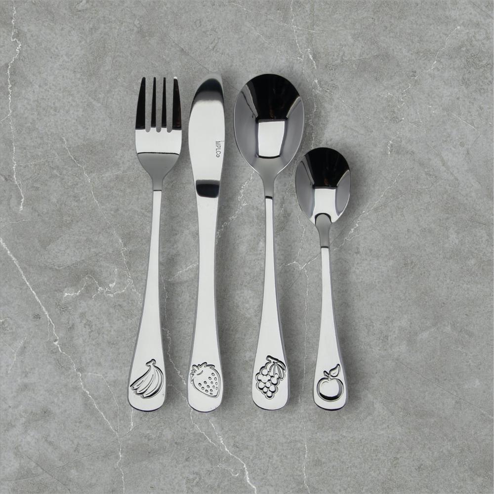 Steel Children'S Cutlery Set 4 Pieces Spoon Fork Knife Spoon Set