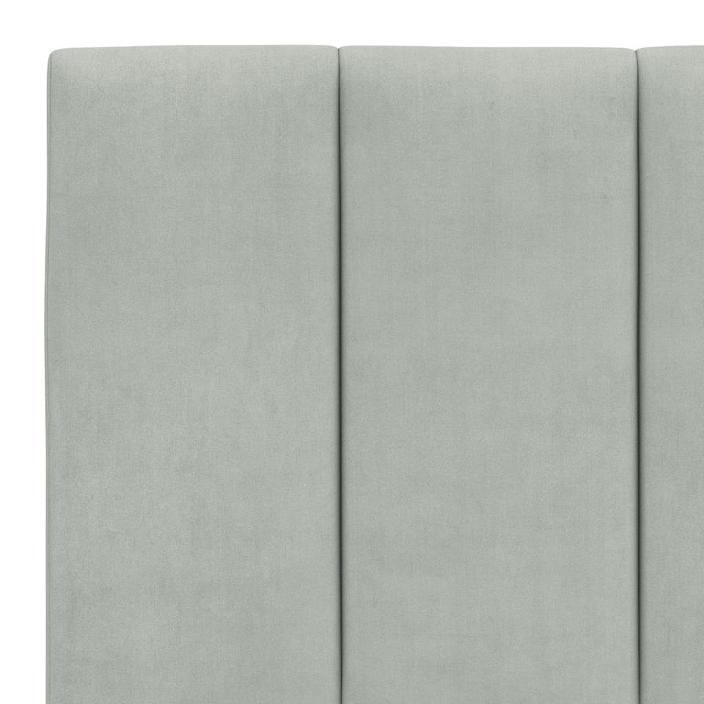 Vidaxl Bett mit Matratze, Hellgrau, 160x200 cm, Samt