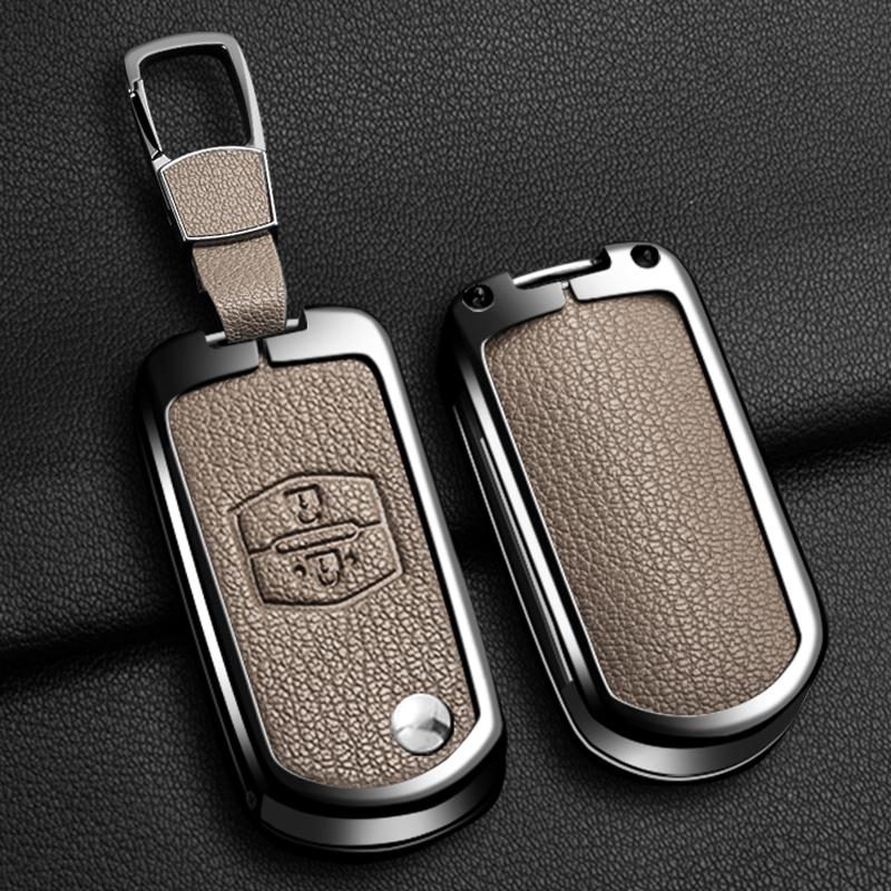 Interior Mouldings New Zinc Alloy Leather Car Flip Key Case Cover for Mazda 2 3 5 6 CX7 CX9 RX8 MX5 MPV Demio Holder Protector K