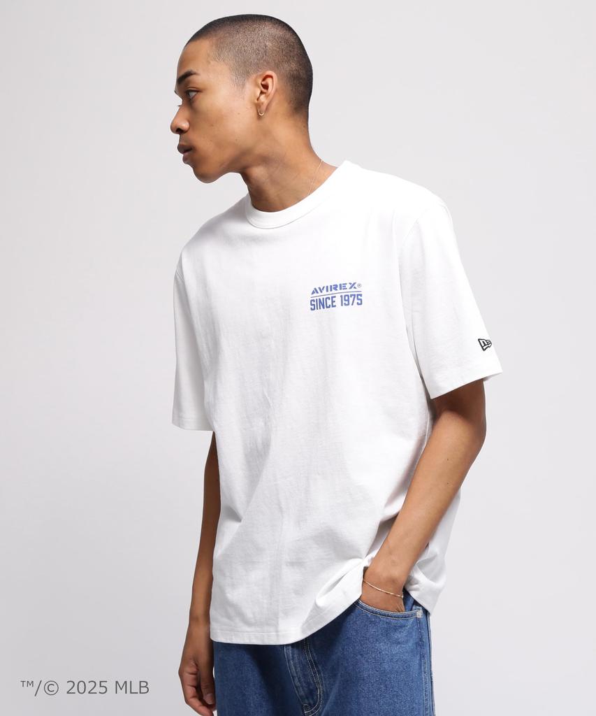 AVIREX New Era New York Size Met's T-Shirt, Men's, 2XL, 030, White, 783-5234011