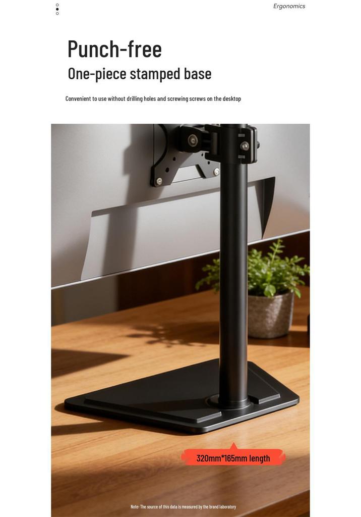 Sance Adjustable Monitor Stand 17-32" - 27" Desktop No-Punch Base