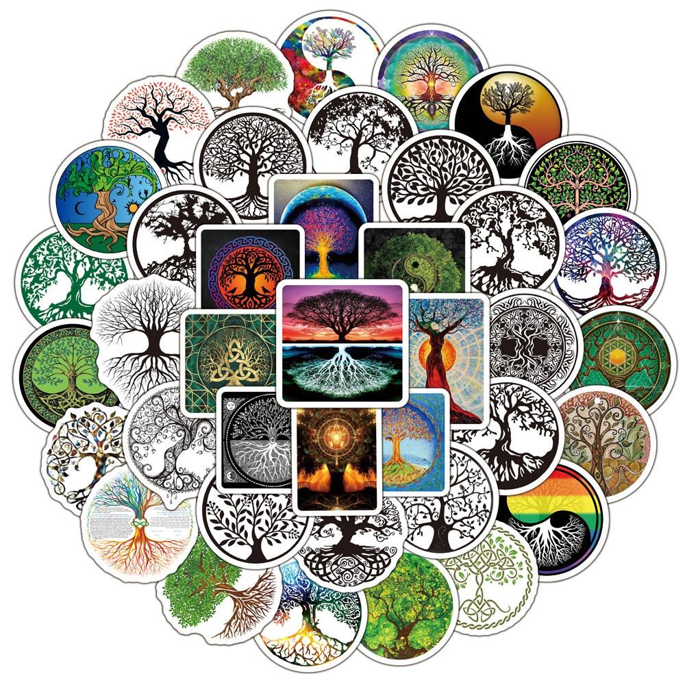10/50PCS Miracle Tree of Life Graffiti Stickers for DIY Luggage Laptop Skateboard Motorcycle Bicycle Stickers random 10pcs