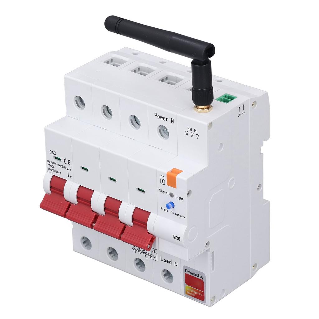 Smart Circuit Breaker for 4P 63A Metering Circuit Breaker with Timer Mobile APP Remote Control