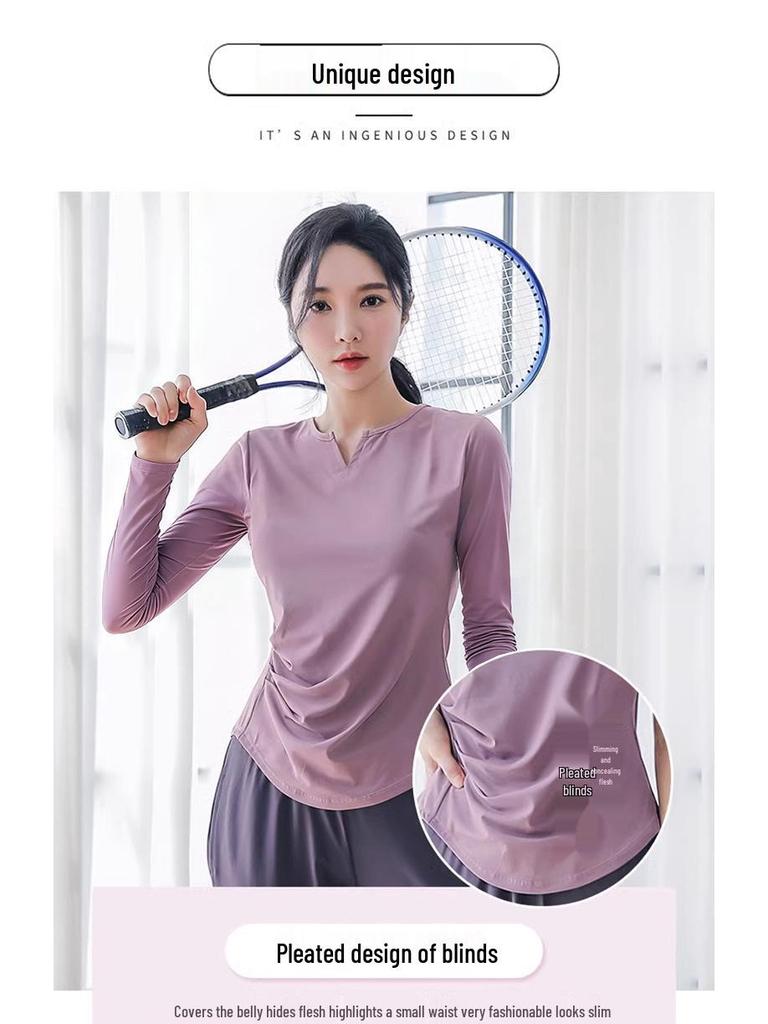 Women's Plus Size Quick-Dry Long Sleeve Sportswear for Running, Yoga, and Pilates.