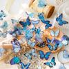 40Pcs/Bag Beautiful Butterfly Sticker PET Transparent Card Journal Decorative DIY Epoxy Resin Craft Material Book Calendar Decor