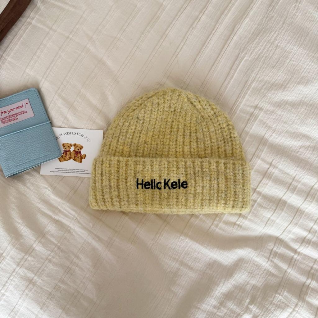 2025 New Alphabet Embroidery Fashion Hat Wool Hat Foreign Knitted Hat Premium Warm Versatile Cold Hat