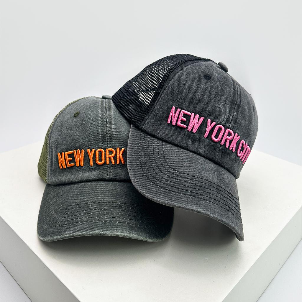 Letter Embroidery Mesh Baseball Hats Sunshade Simple Versatile New Unisex Color Block Fashion Trucker Caps Outdoor Casual Retro