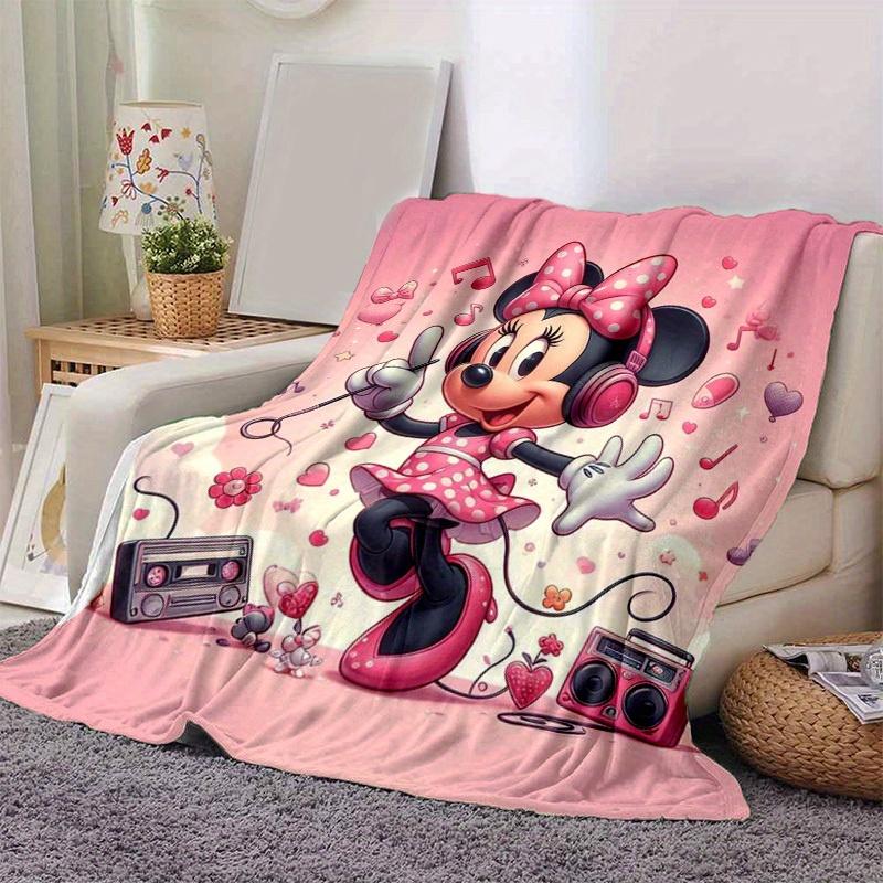 

1pc. Cute Minnie Mouse Pink Polka Dot Print Blanket - Home Office Outdoor Gift for All Seasonsz0417253 130cmx150cm
