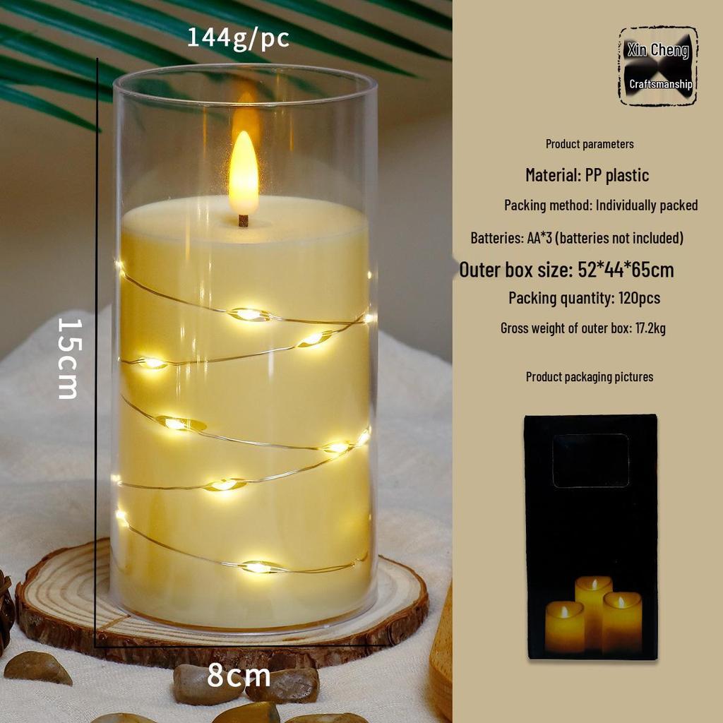 Remote-Control LED Candle String Lights - Acrylic Ornaments for Concerts, Birthdays, and Romantic Decor