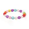 Colored Rice Bead Bracelet, Greenstone Skull Head Bracelet, Halloween Bracelet