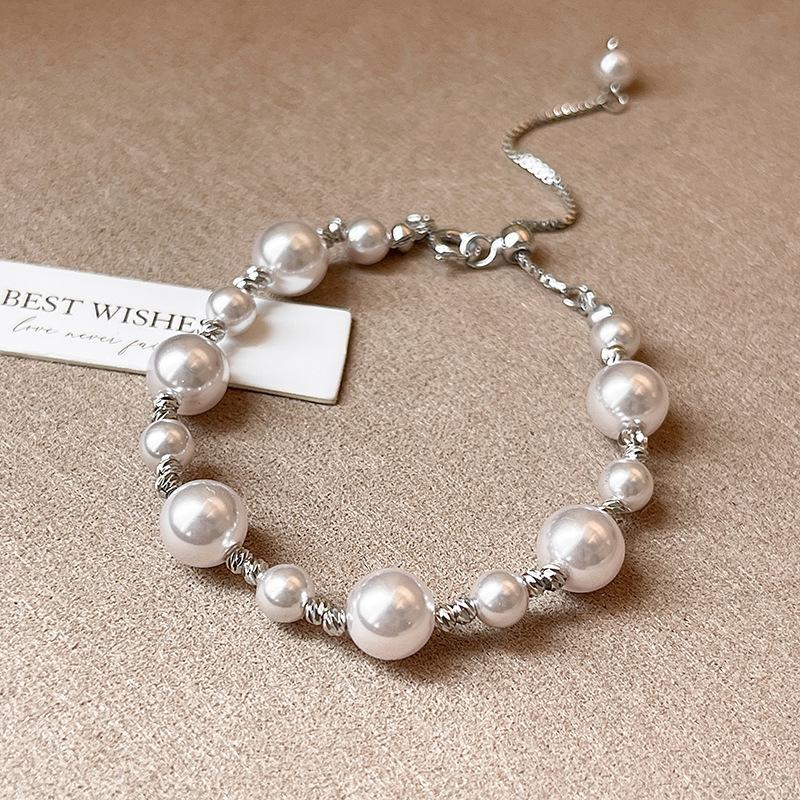 French temperament cold wind zircon star pearl bracelet light luxury bracelet sweet versatile jewelry