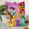 Cute Anime Disneys P-Princess Printed Picnic Blankets Warm Blanket Soft and Comfortable Blanket Home Travel Birthday Gift