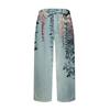 Pants For Women Casual Summer Printed Cotton And Linen Loose Pants Pocket Mid Leg Pants