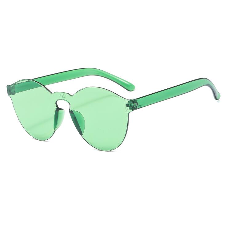 Fashion Rimless Transparent Sunglasses Uv400 Oval Frameless Sun Glasses Vintage Red Pink Blue Yellow Orange Eyewear