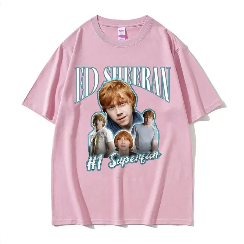 Divertente T-shirt Meme Superfan Numero Uno di Ed Sheeran da Uomo Moda Retro Manica Corta T-shirt Unisex Gotico Casual Cotone T-shirt