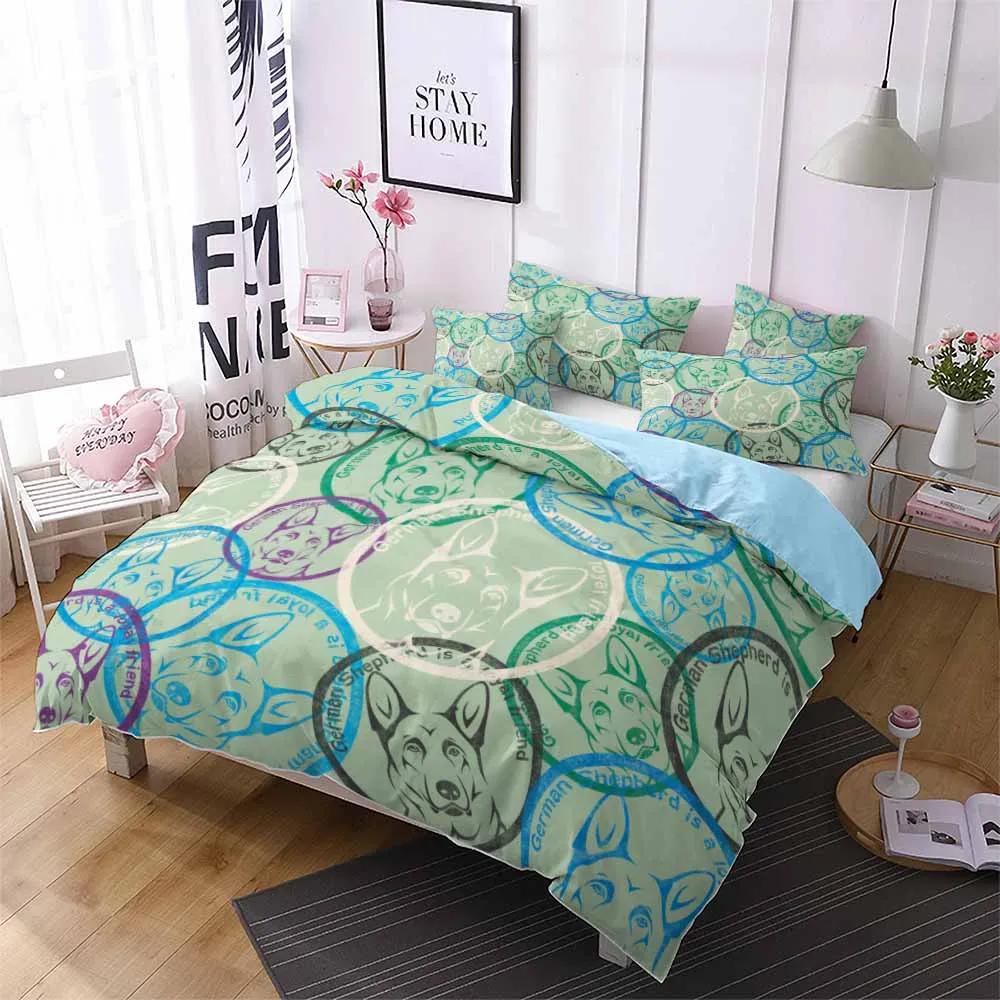 Bed Linen Cute Small Dog Cat Twin Bedding Sets Super Soft Duvet Cover Set Pillowcases Comforter Bedding Sets American Style Bed